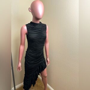 Ruched Black Dress